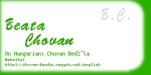 beata chovan business card